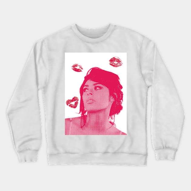 electric love halftone dots Crewneck Sweatshirt by goblinbabe